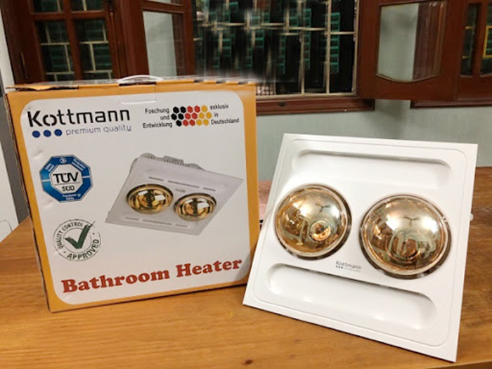Đèn sưởi nhà tắm Kottmann 2 bóng âm trần điều khiển từ xa K9-R