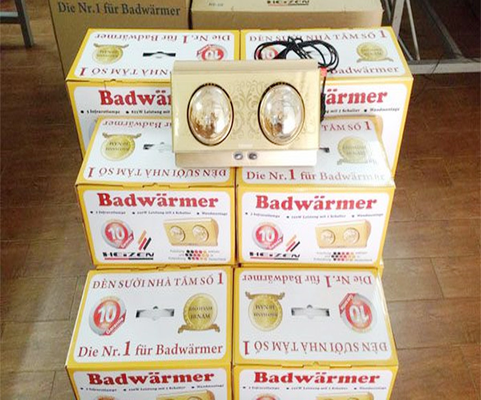 Đèn sưởi nhà tắm 2 bóng Heizen chính hãng HE-2B